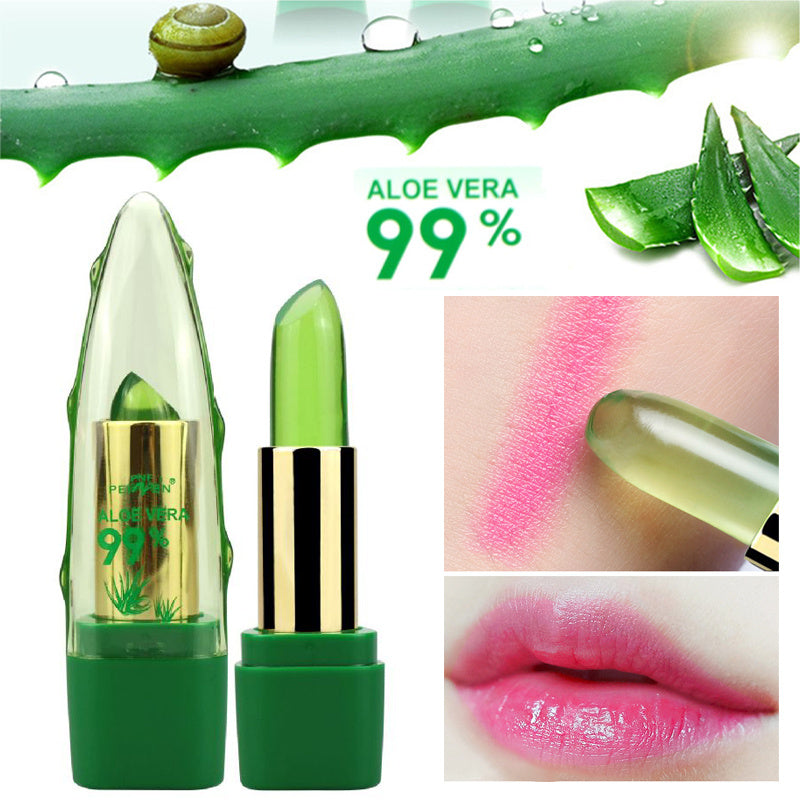 Aloe Vera Gel Color Changing Lipstick Gloss Moisturizer Anti-drying Fine Line Reduction Lip Balm Care