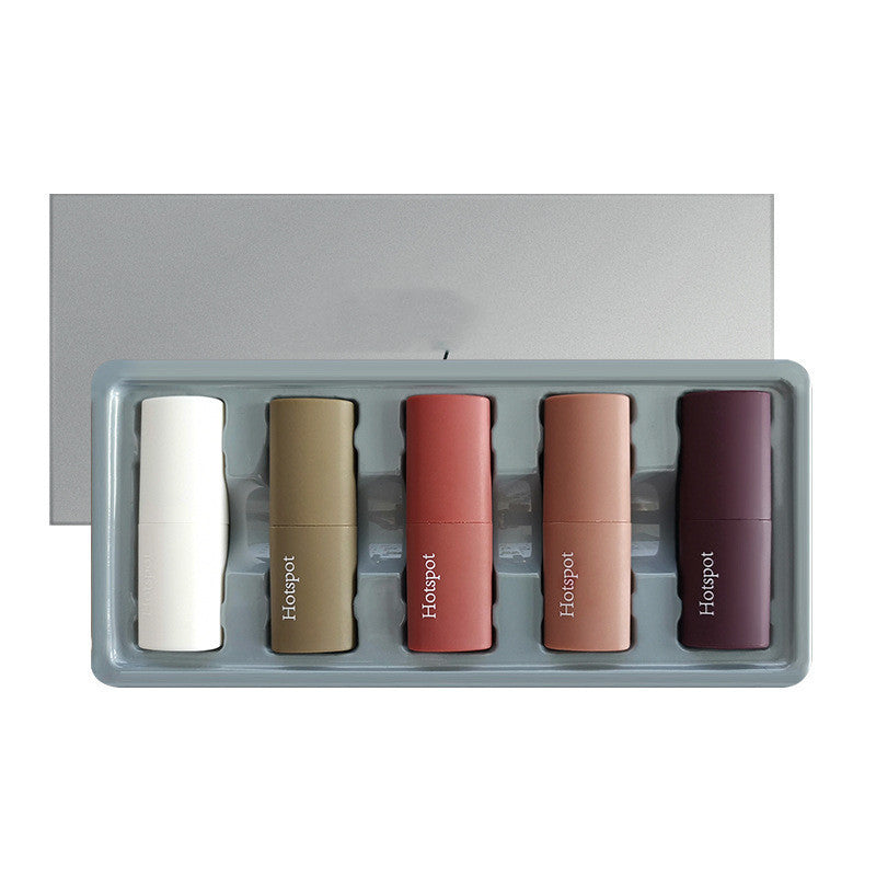 Ensemble de 5 Rouges à Lèvres – Couleur Longue Durée, Non-Faible
