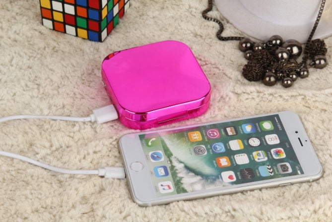 Cosmetic case with mobile power bank and mirror