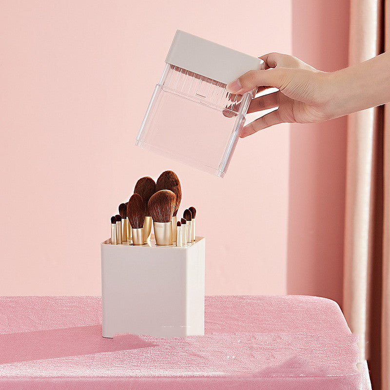 Boîte de Rangement &amp; Séchage 2-en-1 pour Pinceaux de Maquillage – 12 Emplacements | Compacte &amp; Étanche