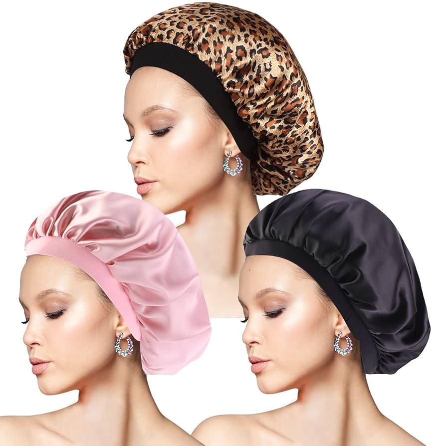Soft Satin Bonnet for Women – Wide Brim &amp; Gentle Elastic | Hair Protection Night