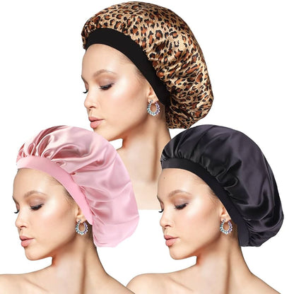 Soft Satin Bonnet for Women – Wide Brim &amp; Gentle Elastic | Hair Protection Night
