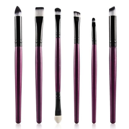 Set of 6 Eye Makeup Brushes – Eyeshadows, Eyebrows, Lips &amp; Eyeliner