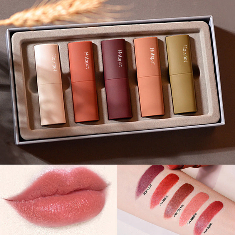 5-Piece Lipstick Set – Long-Lasting Color, Non-Fading