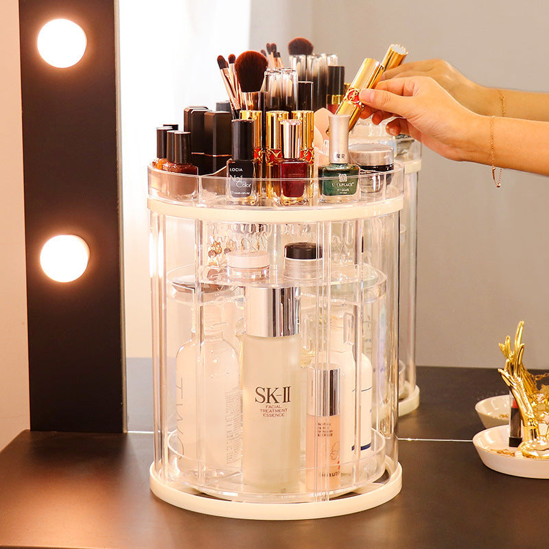 Étagère rotative de rangement cosmétique pour maquillage et soins de la peau