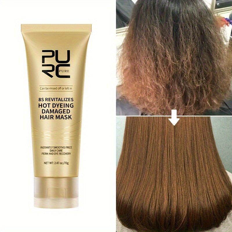 Masque kératine PURC 8 Seconds pour réparation et lissage des cheveux abîmés