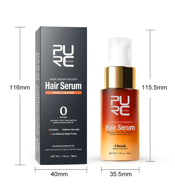 Sérum capillaire lissant et réparateur pour cheveux secs et anti frisottis
